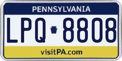PA license plate LPQ8808
