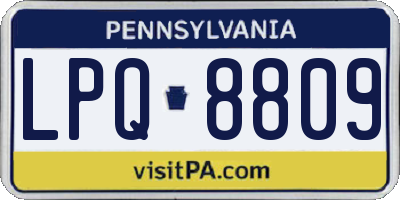 PA license plate LPQ8809