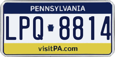 PA license plate LPQ8814