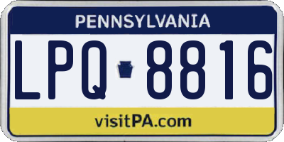PA license plate LPQ8816