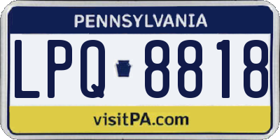 PA license plate LPQ8818