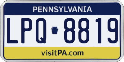 PA license plate LPQ8819