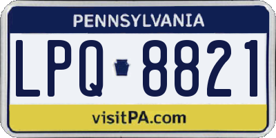 PA license plate LPQ8821