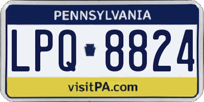 PA license plate LPQ8824