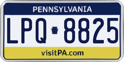 PA license plate LPQ8825