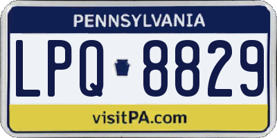 PA license plate LPQ8829
