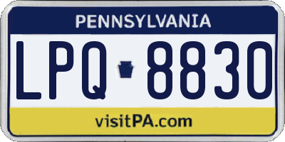 PA license plate LPQ8830