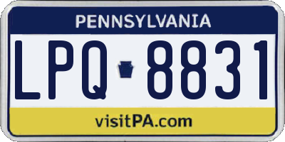 PA license plate LPQ8831