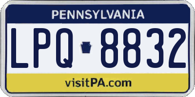 PA license plate LPQ8832
