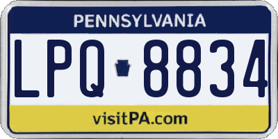 PA license plate LPQ8834