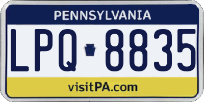 PA license plate LPQ8835