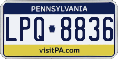 PA license plate LPQ8836