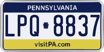 PA license plate LPQ8837
