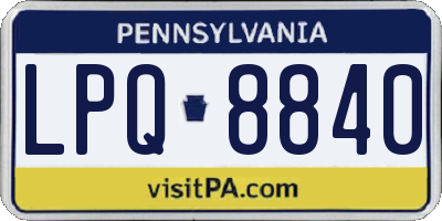 PA license plate LPQ8840