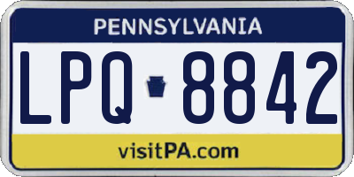PA license plate LPQ8842