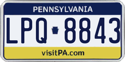 PA license plate LPQ8843