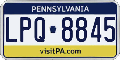 PA license plate LPQ8845