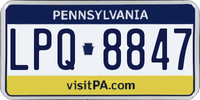 PA license plate LPQ8847