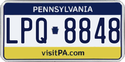 PA license plate LPQ8848