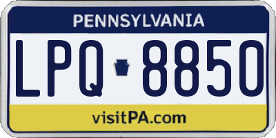 PA license plate LPQ8850