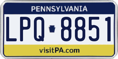 PA license plate LPQ8851
