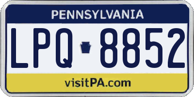 PA license plate LPQ8852