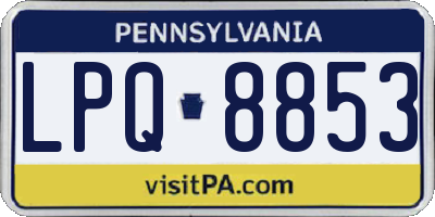 PA license plate LPQ8853