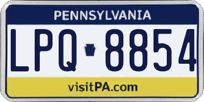 PA license plate LPQ8854