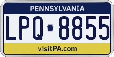 PA license plate LPQ8855