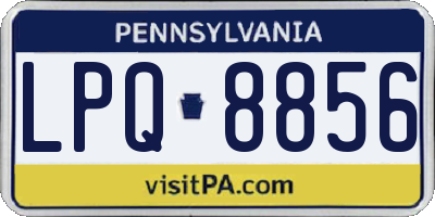 PA license plate LPQ8856