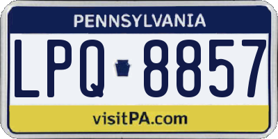 PA license plate LPQ8857