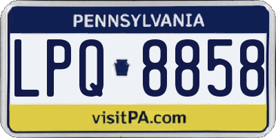 PA license plate LPQ8858