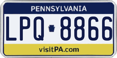 PA license plate LPQ8866