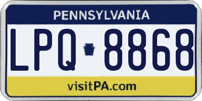 PA license plate LPQ8868
