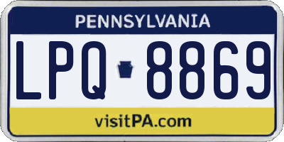 PA license plate LPQ8869
