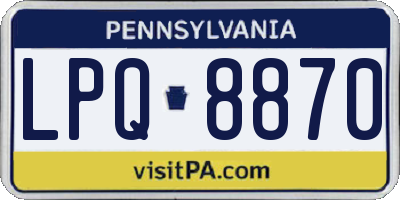 PA license plate LPQ8870