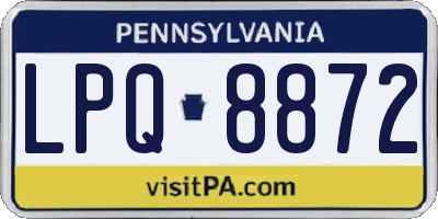 PA license plate LPQ8872