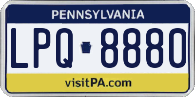 PA license plate LPQ8880