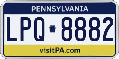 PA license plate LPQ8882