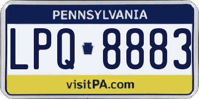 PA license plate LPQ8883