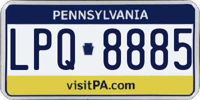 PA license plate LPQ8885