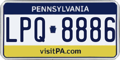 PA license plate LPQ8886