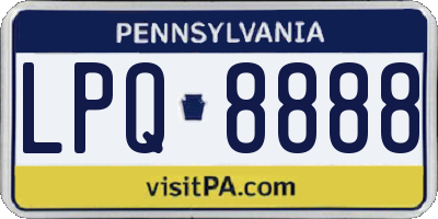 PA license plate LPQ8888