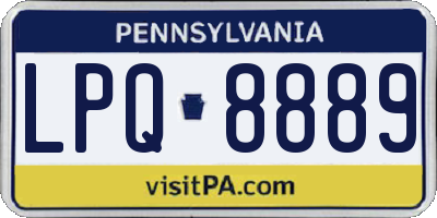 PA license plate LPQ8889