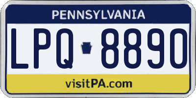 PA license plate LPQ8890