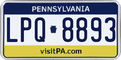 PA license plate LPQ8893