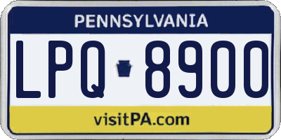 PA license plate LPQ8900