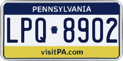 PA license plate LPQ8902