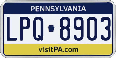 PA license plate LPQ8903