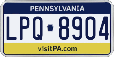 PA license plate LPQ8904